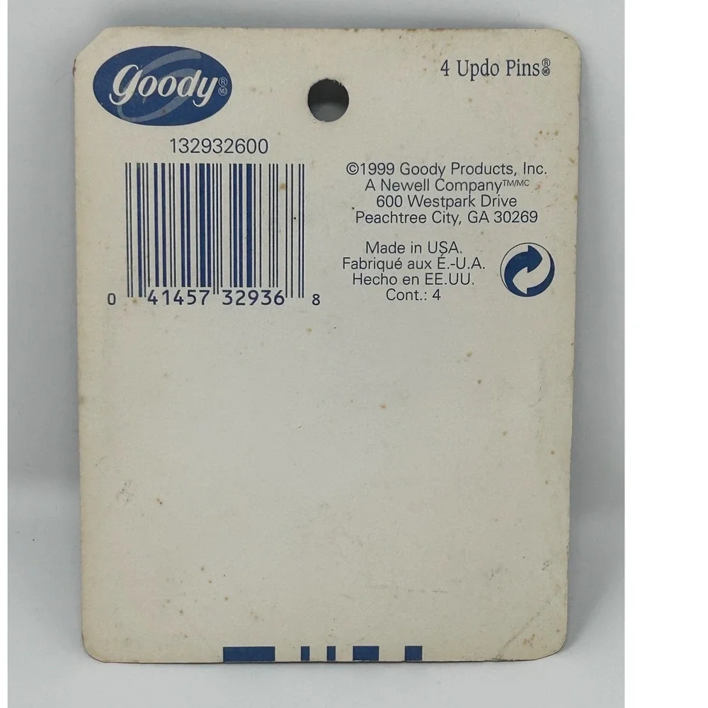 Vintage 1999‎ Goody Updo Pins 4 Pack Tortoise Brown Hair Forks 32936 Made in USA